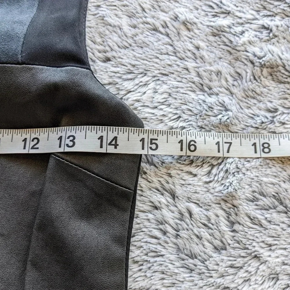 NEW A.L.C. Leather Suede Patchwork Black Dress Midi Sheath Dress Size 4 - Picture 5 of 9